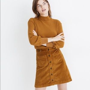MADEWELL Corduroy A-Line Brown Mini Skirt
